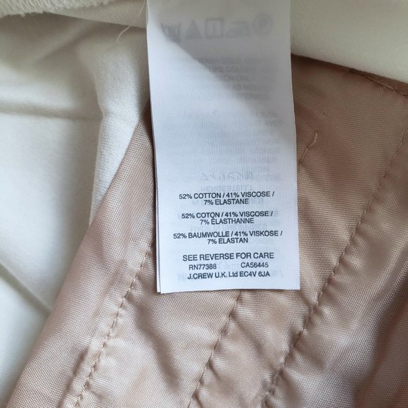 NWOT J. Crew Ivory Bi-Stretch Cotton Martie Pants (2P) - Picture 6 of 13